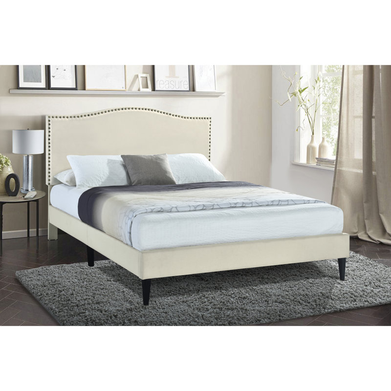Charlton Home® Dule Arched Back Upholstered Platform Bed & Reviews